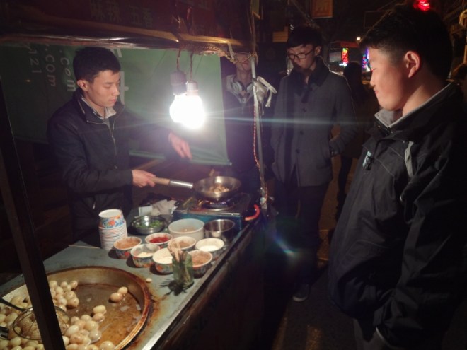 These were my favourite; steamed new potatoes that were then stir-fried with a bunch of spices and  Served in a little cup. 