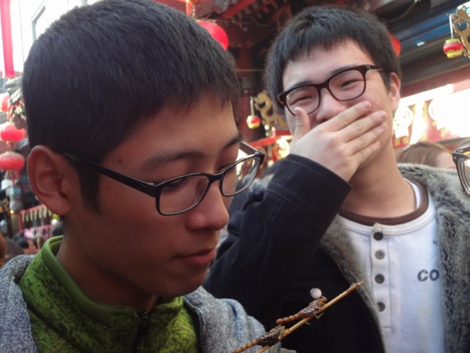 I actually saw people eat the scorpions, although these boys were on a dare