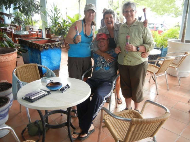 Jose and girls with their red roses