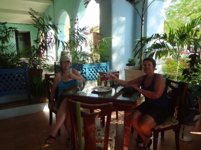 Chilling on the patio of the Hotel del Rijo