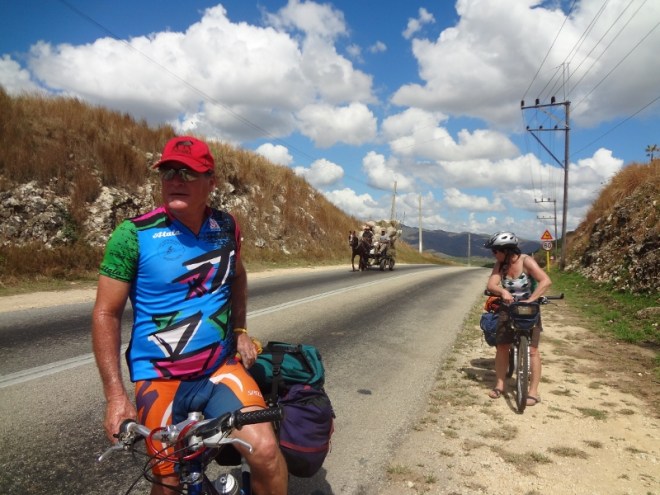 Jose carrying my packs on his bike