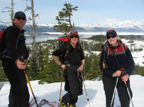 Skiing from the boat in Prince William Sound AK